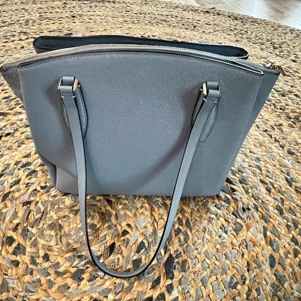 Kate Spade Dusty Blue Textured Leather Tote/Shoulder Bag